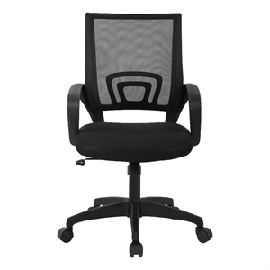 furniture of america ergo swivel stainless steel & mesh office chair in black