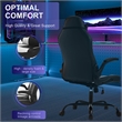 Furniture of America Spel Faux Leather & Metal Gaming Desk Chair in Black