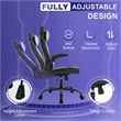 Furniture of America Spel Faux Leather & Metal Gaming Desk Chair in Black
