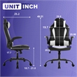 Furniture of America Spel Faux Leather & Metal Gaming Desk Chair in Black