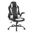 Furniture of America Spel Faux Leather & Metal Gaming Desk Chair in Black
