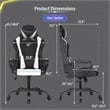Furniture of America Igra Faux Leather Gaming Desk Chair in Black and White