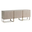 Furniture of America Haft Modern Wood 3-Cabinet TV Stand in Light Taupe
