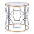 Furniture of America Sol Glass Top 3-Piece Coffee Table Set in Chrome and Gold