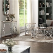 Furniture of America Sol Glass Top 3-Piece Coffee Table Set in Chrome and Gold