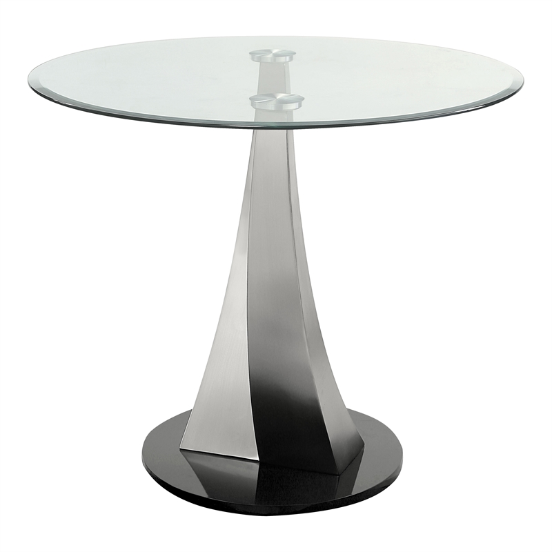 Furniture of America Speg Metal Round Counter Dining Table in Black and Silver