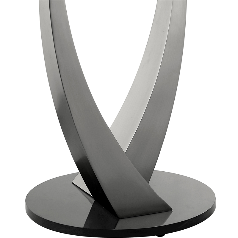 Furniture of America Speg Metal Round Counter Dining Table in Black and Silver