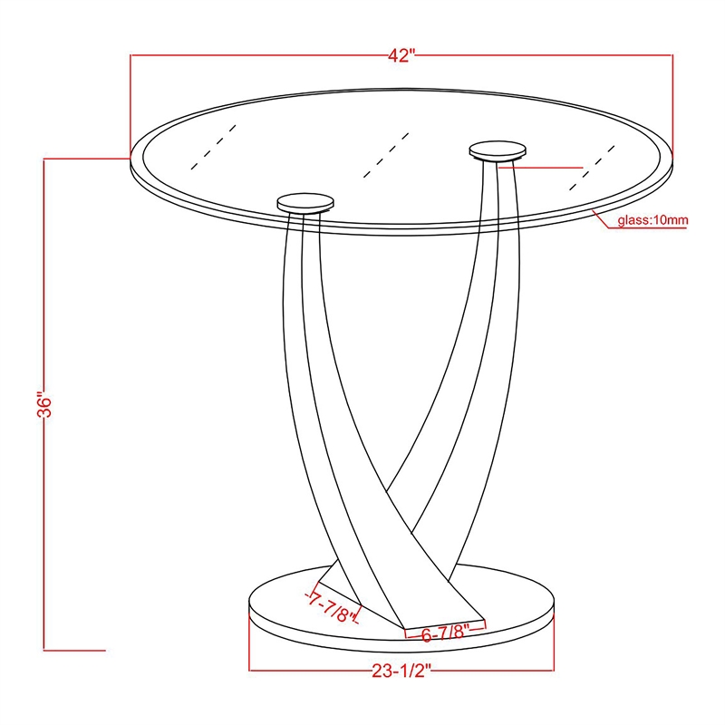 Furniture of America Speg Metal Round Counter Dining Table in Black and Silver