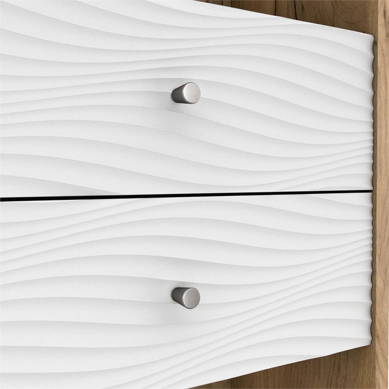 Furniture of America Finn Mid-Century Modern Wood 2-Drawer Bookcase in Light Oak