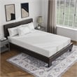 FOA Marc Espresso King Faux Leather Bed with 10