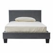 FOA Marc Gray Eastern King Faux Leather Bed with 12