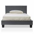 FOA Marc Gray Full Faux Leather Bed with 10