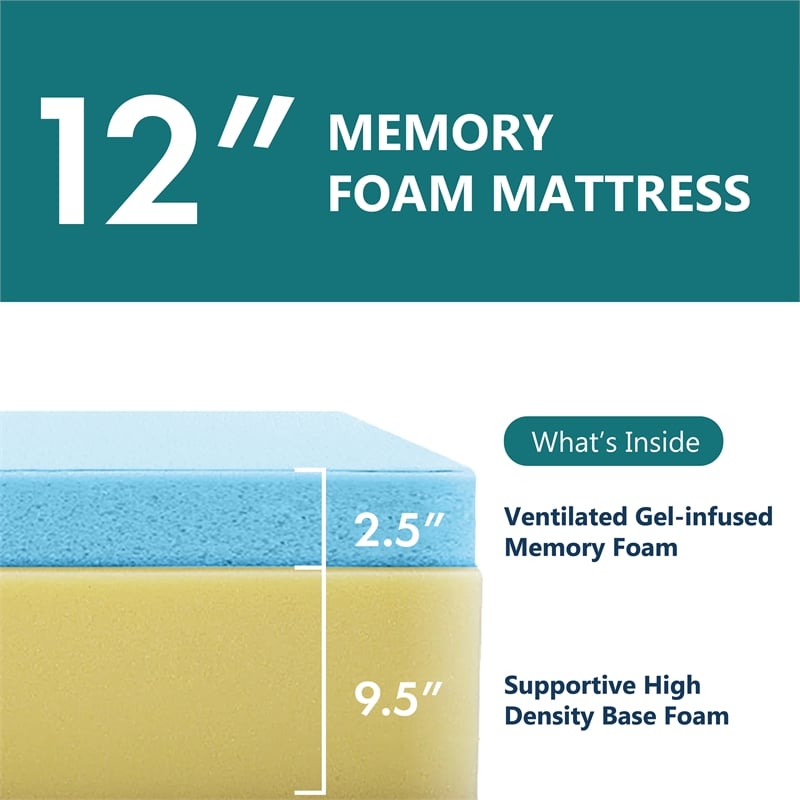 FOA Marc Gray Queen Faux Leather Bed with 12