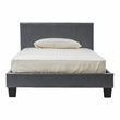 FOA Marc Gray Queen Faux Leather Bed with 6