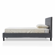FOA Marc Gray Queen Faux Leather Bed with 6