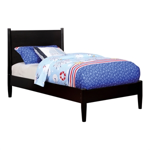 FOA Belkor Solid Wood Twin Platform Bed with 10&quot Memory Foam Mattress in Black