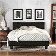 FOA Marc Espresso Queen Faux Leather Bed with 10