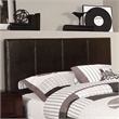 FOA Marc Espresso Twin Faux Leather Bed with 6