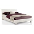 FOA Marc White Queen Platform Faux Leather Bed with 8