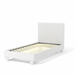 FOA Marc White Twin Platform Faux Leather Bed with 12