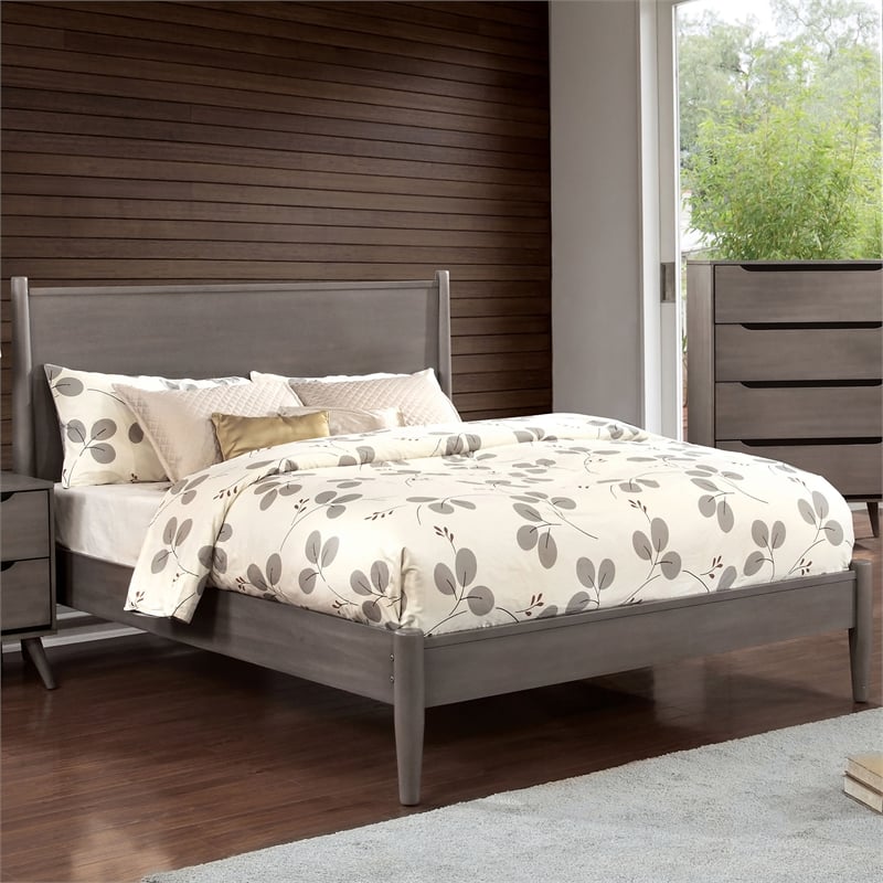 FOA Belkor Solid Wood Full Platform Bed with 8