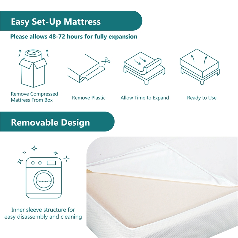 FOA Marc Beige Queen Platform Pattern Fabric Bed with 10