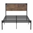 FOA Budenholz Brown Metal Full Platform Bed with 12