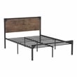FOA Budenholz Brown Metal Full Platform Bed with 12