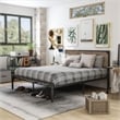 FOA Budenholz Brown Metal Full Platform Bed with 12