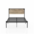 FOA Budenholz Gray Metal Full Platform Bed with 12
