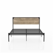 FOA Budenholz Gray Metal Queen Platform Bed with 12