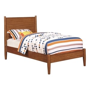 FOA Belkor Solid Wood Twin Platform Bed with 10&quot Memory Foam Mattress in Oak