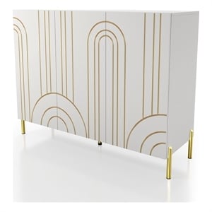 Furniture of America Taos White Wood Buffet Console Sideboard Cabinet