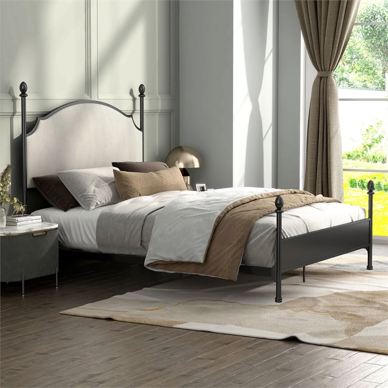 Furniture of America Dahlia Transitional Gunmetal Metal Queen Bed