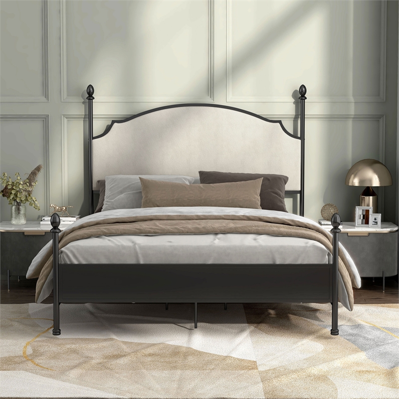 Furniture of America Dahlia Transitional Gunmetal Metal Queen Bed