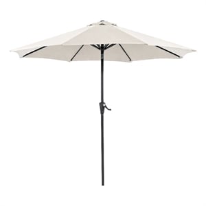 Furniture of America Stor 9' Metal Outdoor Tilting Patio Beige Umbrella