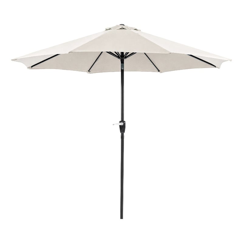 Furniture of America Ella 9' Outdoor Metal Round Patio Beige Umbrella