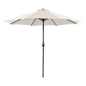 Furniture of America Ella 9' Outdoor Metal Round Patio Beige Umbrella