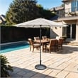 Furniture of America Perth 11' Outdoor Patio Metal Patio Beige Umbrella