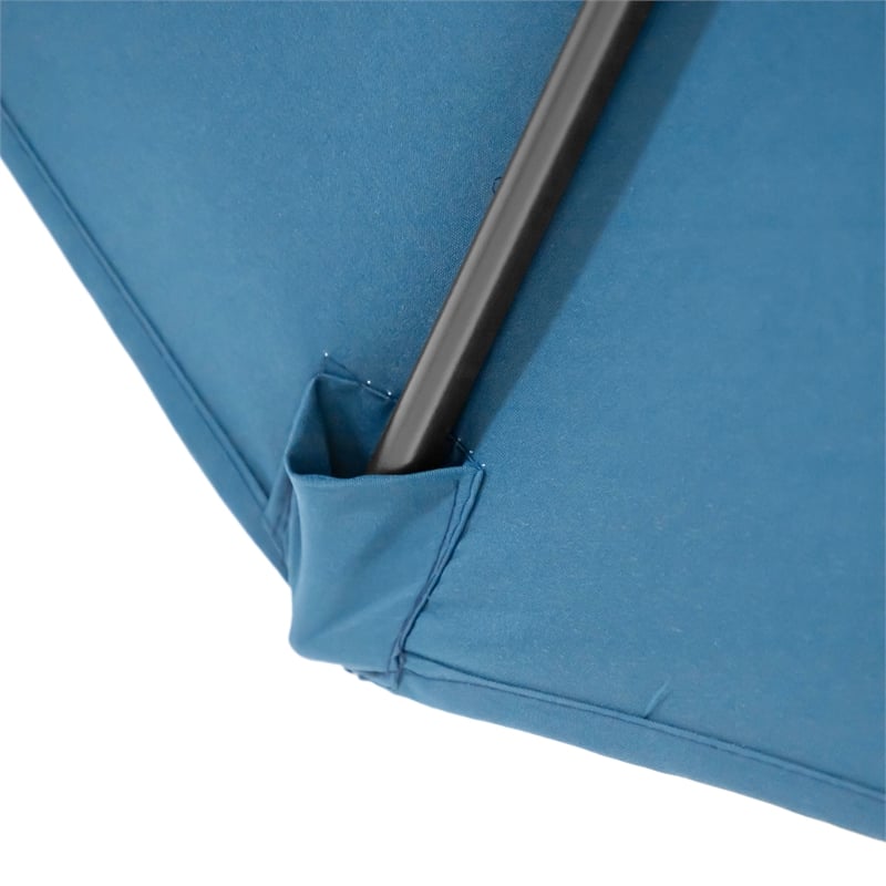 Furniture of America Perth 11' Outdoor Patio Metal Patio Sherpa Blue Umbrella