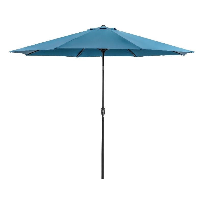 Furniture of America Perth 11' Outdoor Patio Metal Patio Sherpa Blue Umbrella