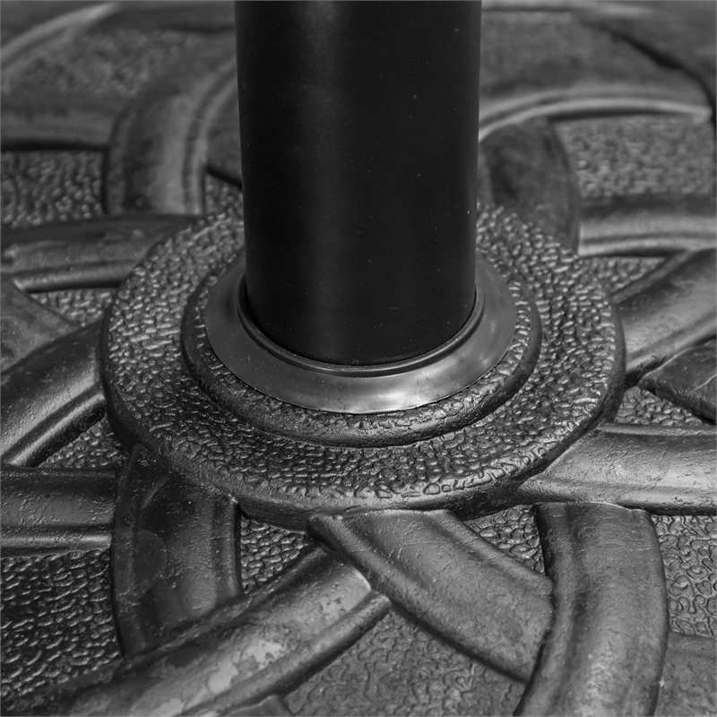 Furniture of America Bass Outdoor Patio Round Resin Black Umbrella Base