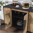 Furniture of America Rift 4-Door Wood Buffet Credenza in Ebony Black/Oak