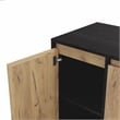 Furniture of America Rift 4-Door Wood Buffet Credenza in Ebony Black/Oak