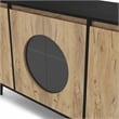 Furniture of America Rift 4-Door Wood Buffet Credenza in Ebony Black/Oak