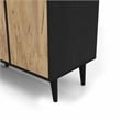 Furniture of America Rift 4-Door Wood Buffet Credenza in Ebony Black/Oak