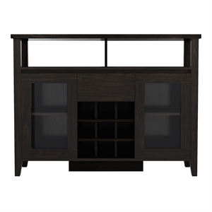 Furniture of America Elm Wood Buffet Table with Wine Rack in Espresso