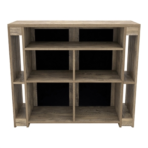 furniture of america levi farmhouse wood bart table in weathered oak