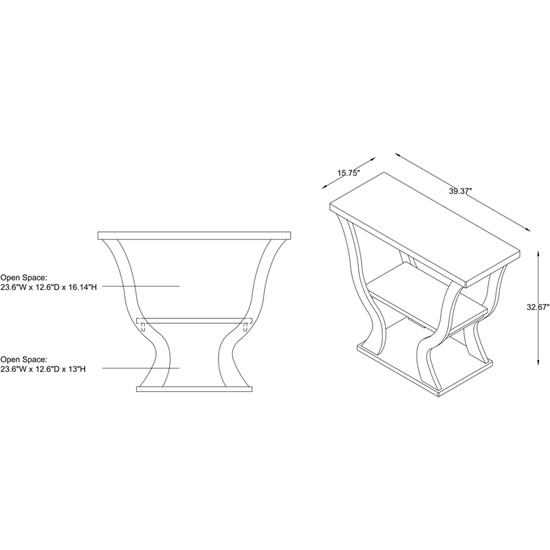Furniture of America Bell Wood Console Sofa Entrance Table in Espresso