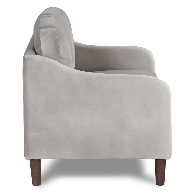 Furniture of America Theo Modern Velvet Fabric Loveseat Sofa in Gray